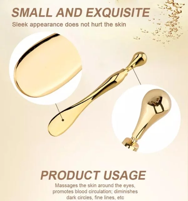Eye Cream Stick Roller For Face Metal Spatula Puff Applicator Eye Cream Massager Facial Cream Massage Sticks Eye Metal Makeup Spatula Eye Wand 10cm - Image 7