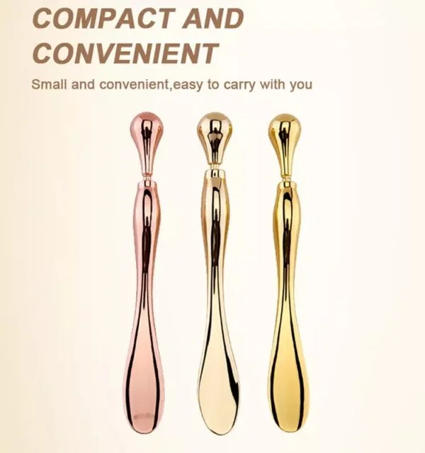 Eye Cream Stick Roller For Face Metal Spatula Puff Applicator Eye Cream Massager Facial Cream Massage Sticks Eye Metal Makeup Spatula Eye Wand 10cm - Image 10