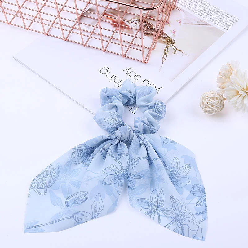Pearl Pendant Large Intestine Ring Hair Band Women's Hair Knot Knotted Big Bow Hair Rope - Image 9